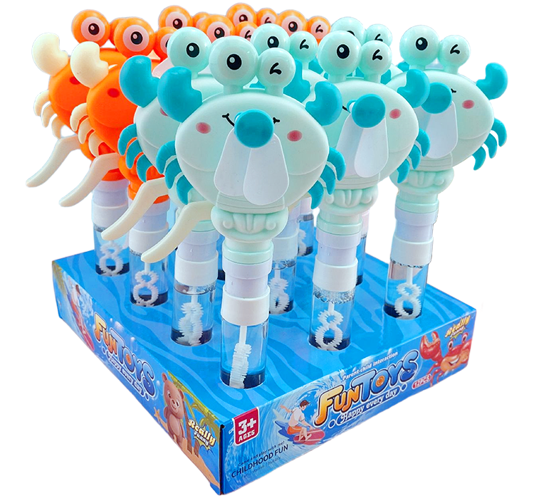 Crab-shaped hand-pressed bubble fan